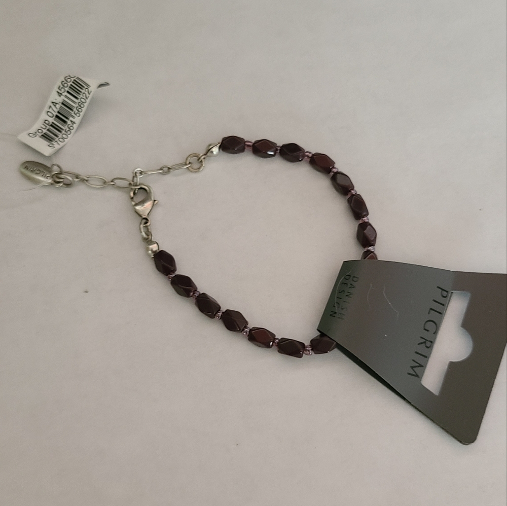 Pilgrim Purple gem/bead bracelet,NWT.  8.